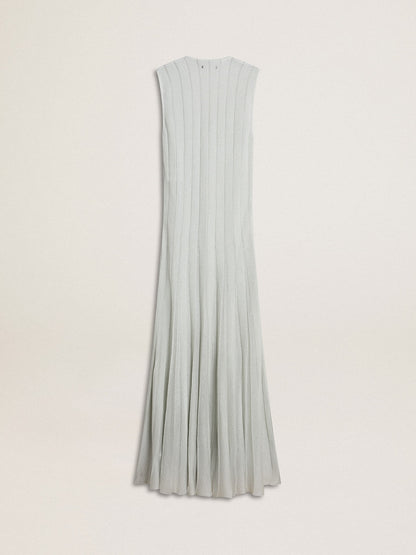 Golden Goose Women’s baby blue dress with vertical striped pattern