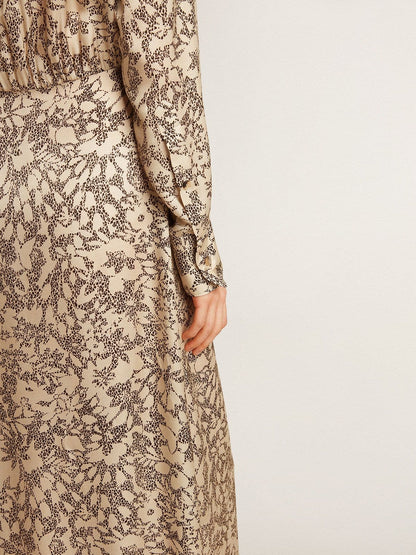 Golden Goose Women's silk-blend midi dress with a floral print