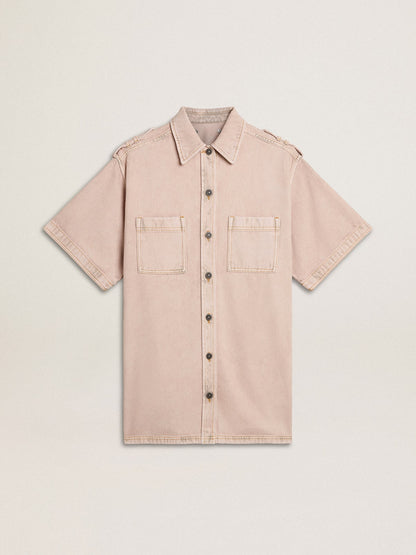 Golden Goose Women's oversized fit pink dyed denim shirt