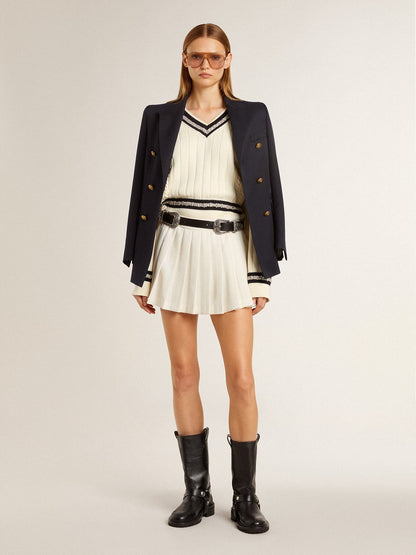 Golden Goose White pleated Star miniskirt