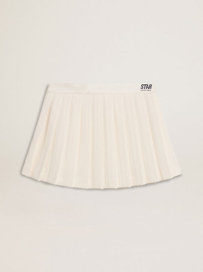 Golden Goose White pleated Star miniskirt