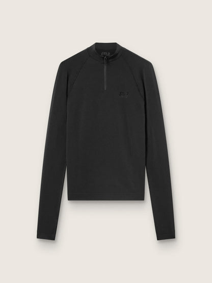 Golden Goose Women's black long-sleeve sports top with zip