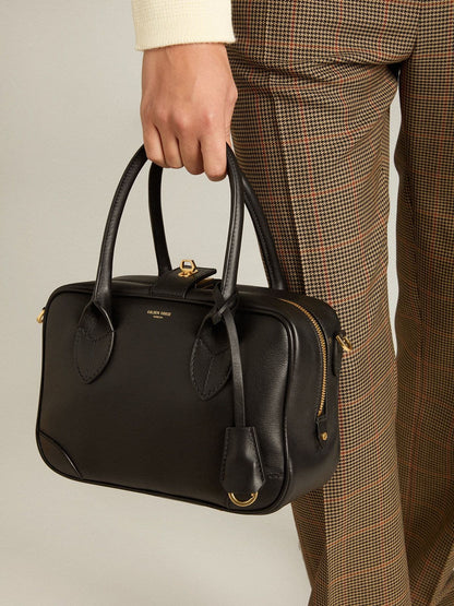 Golden Goose Vita Bag in smooth black leather with gold details