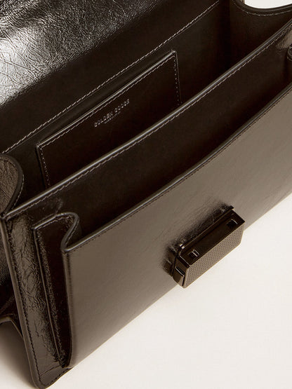Golden Goose Venezia Bag in black metallic leather with black details
