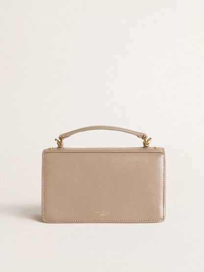 Golden Goose Small Venezia Bag in beige boarded leather with gold details