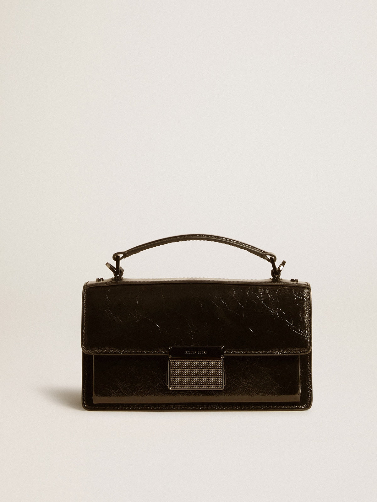 Golden Goose Small Venezia Bag in black metallic leather with black details