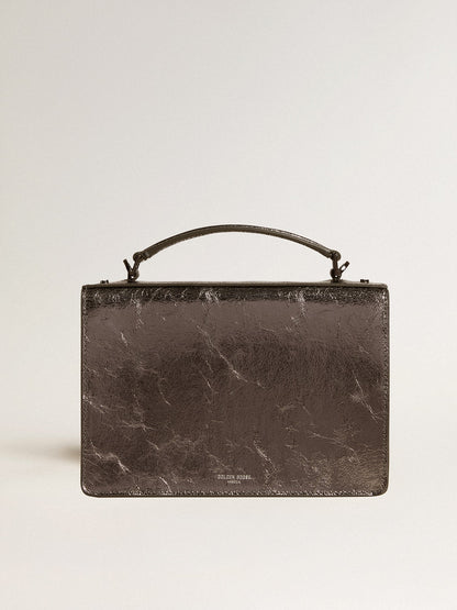 Golden Goose Venezia Bag in anthracite-gray metallic leather with black details