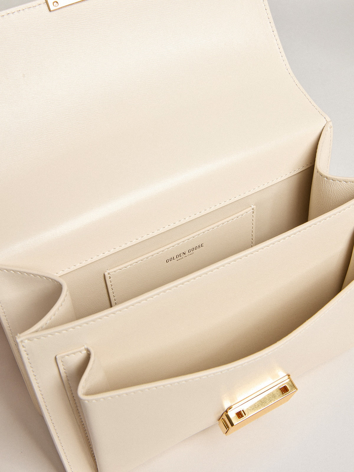 Golden Goose Venezia Bag in butter-colored boarded leather with gold details