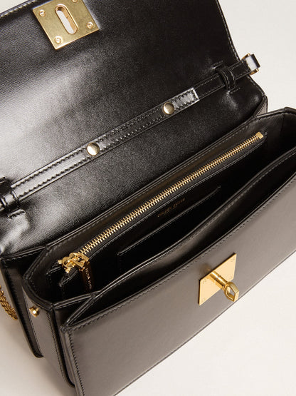 Golden Goose Gioia Bag in black boarded leather with gold details