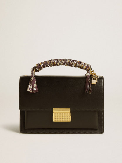 Golden Goose Venezia Bag in black boarded leather with scarf and double charm