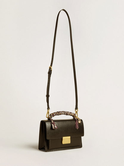Golden Goose Venezia Bag in black boarded leather with scarf and double charm