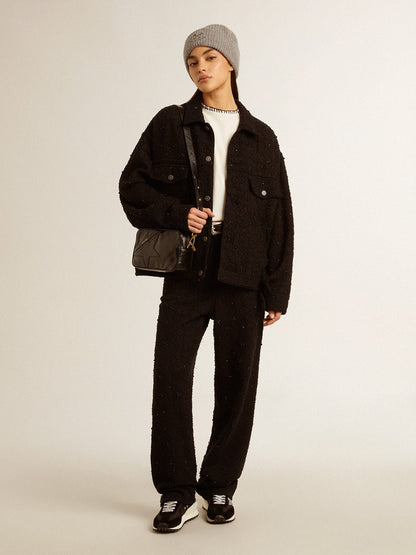 Golden Goose Star Bag in glossy black leather with tone-on-tone star