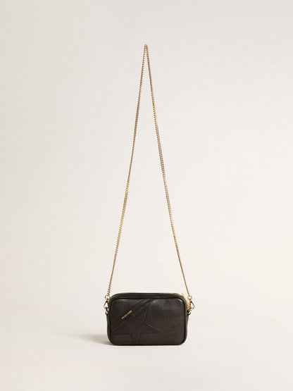 Golden Goose Mini Star Bag in black leather with tone-on-tone star