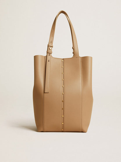 Golden Goose 24/7 Bag North South in cappuccino-colored leather with adjustable handles