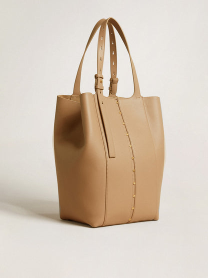 Golden Goose 24/7 Bag North South in cappuccino-colored leather with adjustable handles