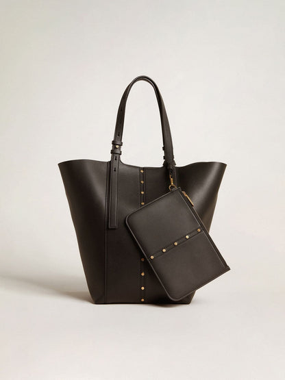 Golden Goose 24/7 Bag North South in black leather with adjustable handles