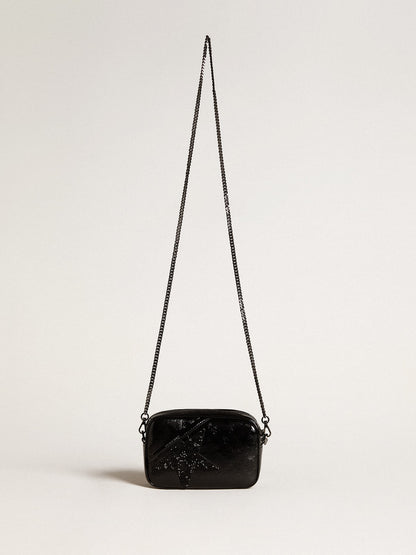 Golden Goose Mini Star Bag in black leather with Swarovski crystal star