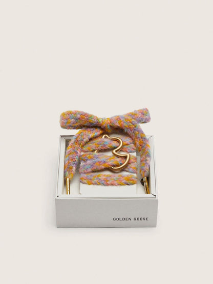 Golden Goose Skins multicolor wool laces with duck-shaped snap hook