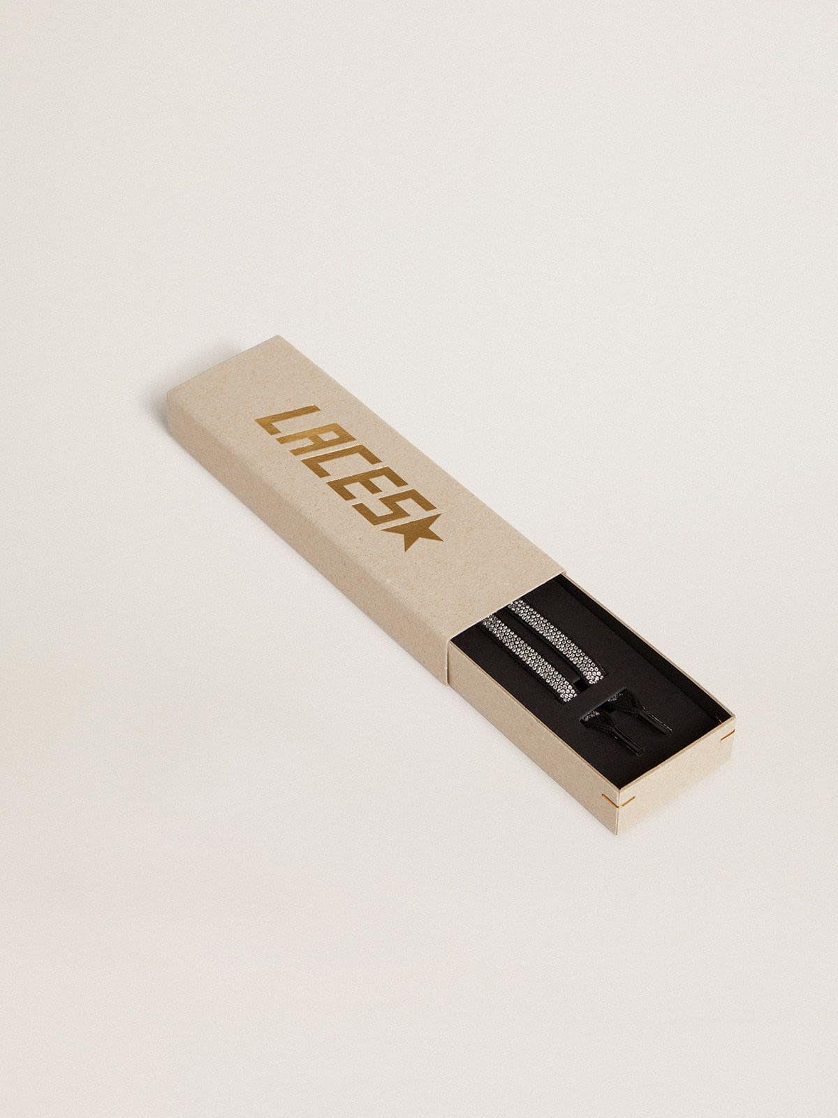Golden Goose Swarovski laces with contrasting white logo