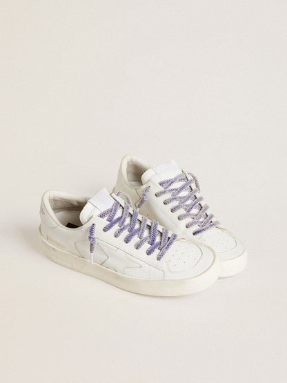 Golden Goose Worn-purple cotton laces with logoed aglet