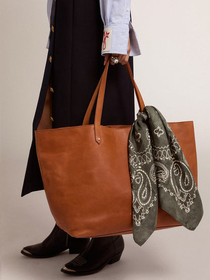 Golden Goose Moss-green scarf with paisley pattern