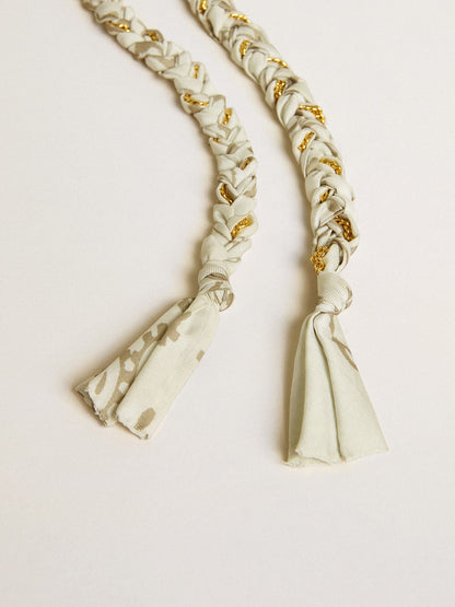 Golden Goose Butter-colored braided fabric charm with brass chain