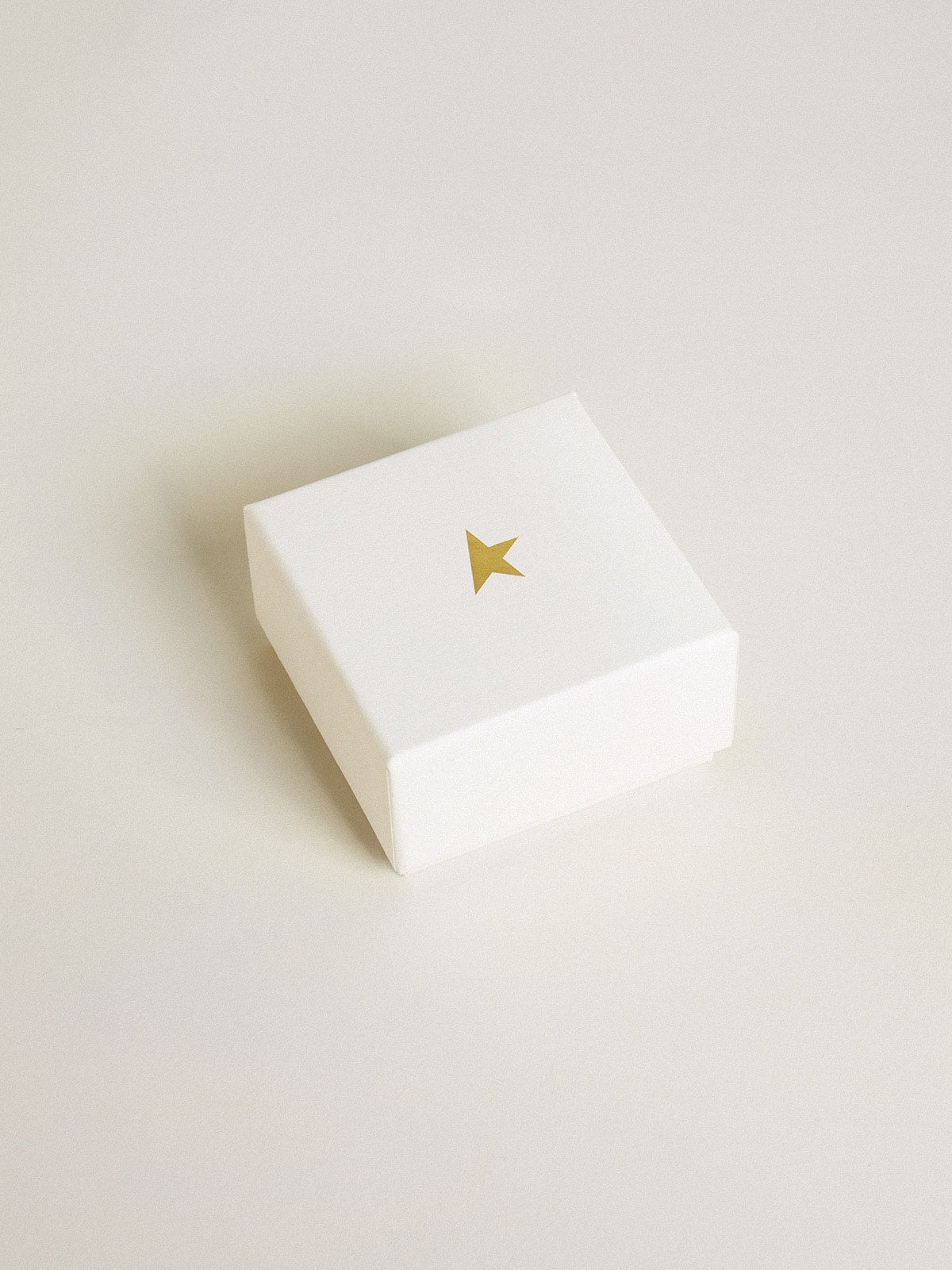 Golden Goose Lock-shaped charm in gold-colored brass with crystals