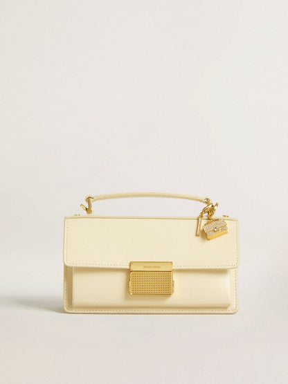 Golden Goose Letter I charm in gold-colored brass with crystals