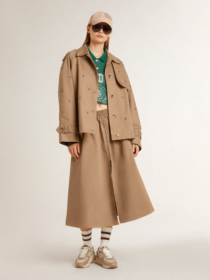 Golden Goose Worn-white socks with distressed details and brown stripes