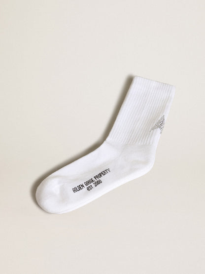 Golden Goose White socks with crystal star on the back