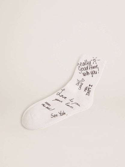 Golden Goose Optical white socks with black lettering