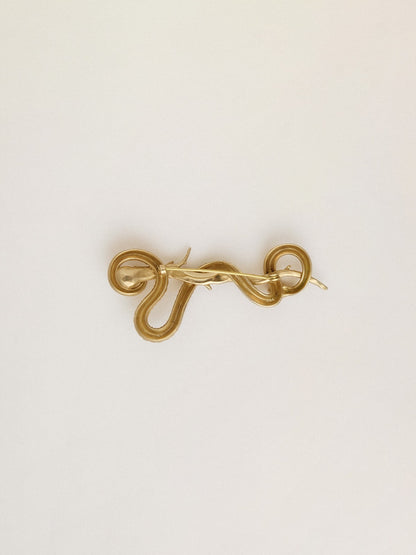 Golden Goose CNY antique gold snake-shaped pin