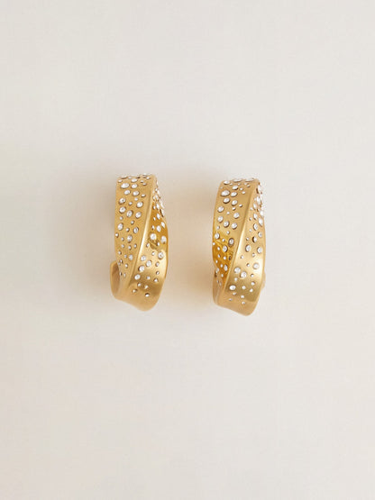 Golden Goose Gold hoop earrings with crystals