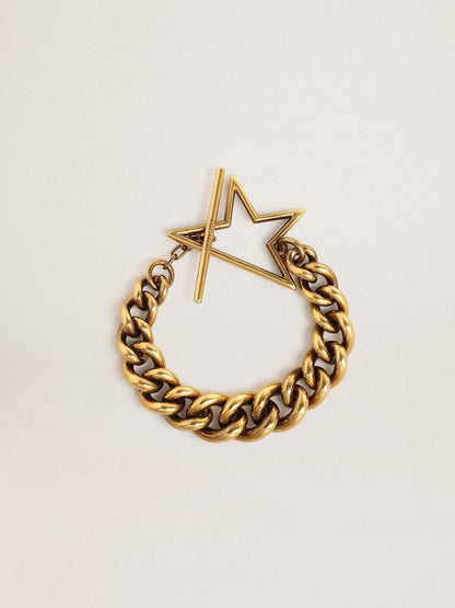 Golden Goose Bracelet in antique gold decreasing chain with star-shaped clasp