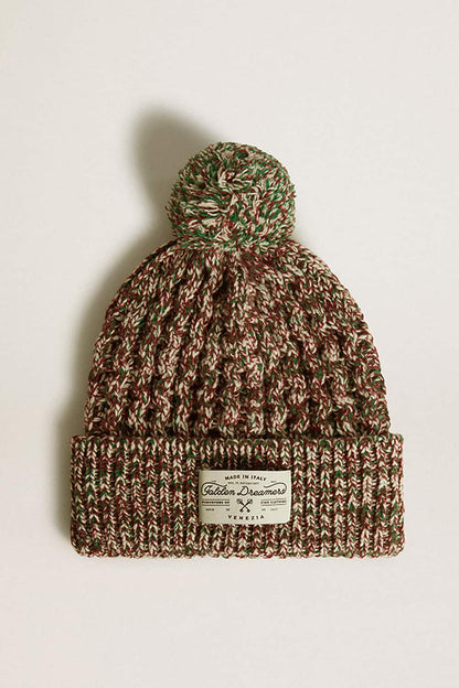 Golden Goose Multicolored wool beanie with pompom