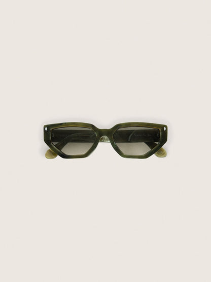 Golden Goose Jamie rectangular sunglasses with green marble effect frame