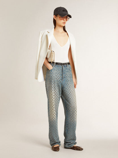 Golden Goose Amy ballet flats in beige leopard-print pony skin