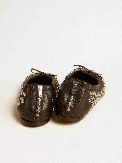 Golden Goose Amy ballet flats in black nappa leather with silver colored studs