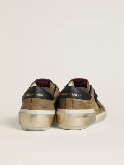 Golden Goose Men's Super-Star LTD in waxed suede with python-print star and nappa leather heel tab