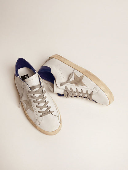 Golden Goose Men's Super-Star with suede star and blue heel tab
