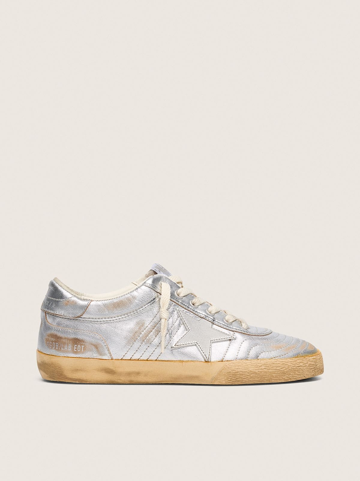 Golden Goose Men's Super-Star LAB in metallic nappa with silver TPU star