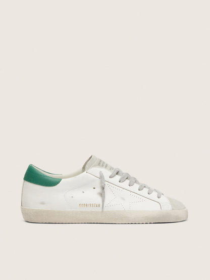 Golden Goose Men’s Super-Star with perforated star and green heel tab