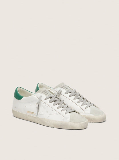 Golden Goose Men’s Super-Star with perforated star and green heel tab