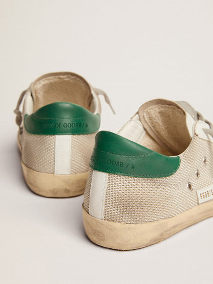 Golden Goose Men's Super-Star in light silver mesh with gray star