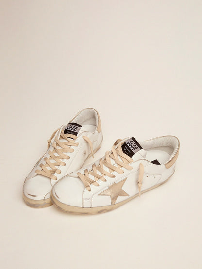 Golden Goose Men's Super-Star with gold sparkle foxing and lettering