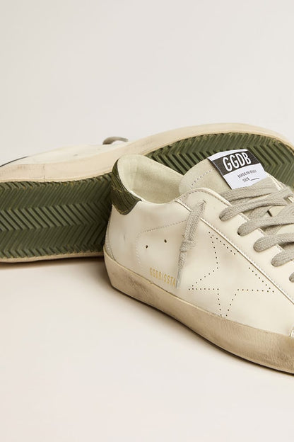 Golden Goose Men’s Bio-based Super-Star with perforated star and green heel tab