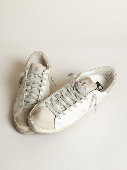 Golden Goose Men's Super-Star with perforated star and ice-gray heel tab