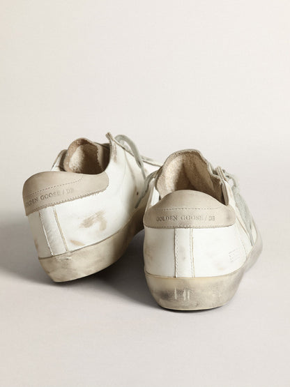 Golden Goose Men's Super-Star with perforated star and ice-gray heel tab