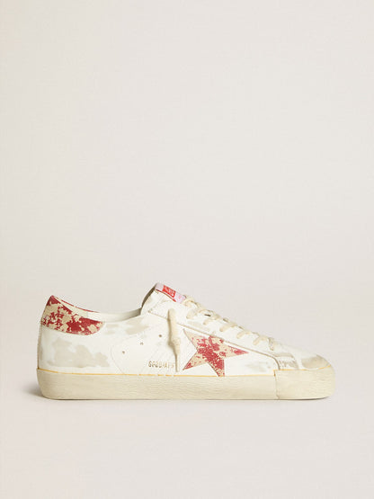 Golden Goose White Men's Super-Star LAB with rust-effect star and heel tab