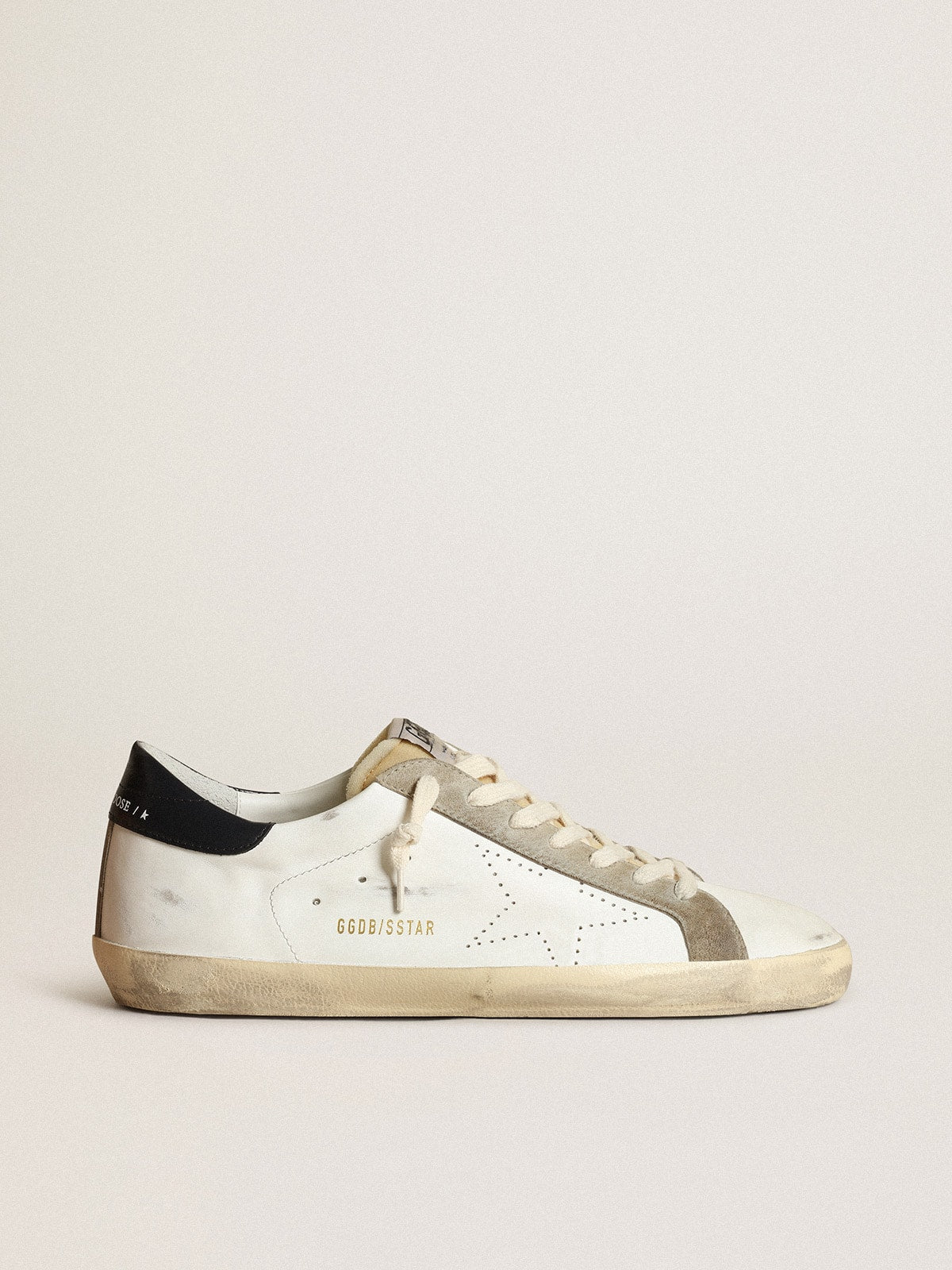 Golden Goose Men's Super-Star with perforated star and blue heel tab
